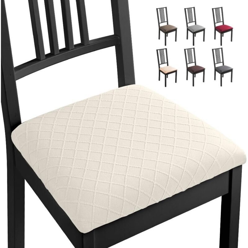 Stuhlhussen Esszimmerstuhl Sitzbezug 4 Stück Spandex Jacquard Stuhl Sitzbezüge Stretch-Sitzbezüge Abnehmbar Waschbar Stuhlhussen Sitzschutzbezug für