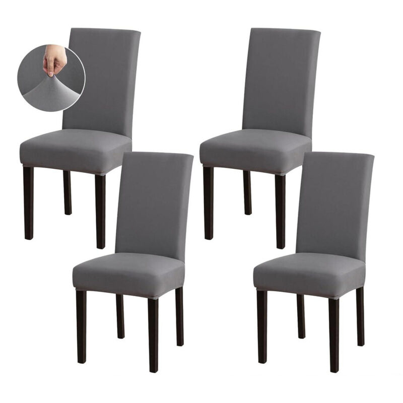 Stuhlhussen für Esszimmerstühle – Stretch-Stuhlhussen für die Küche, 4er-Set, abnehmbare und waschbare Schonbezüge für Zuhause, Hotel, Bankett