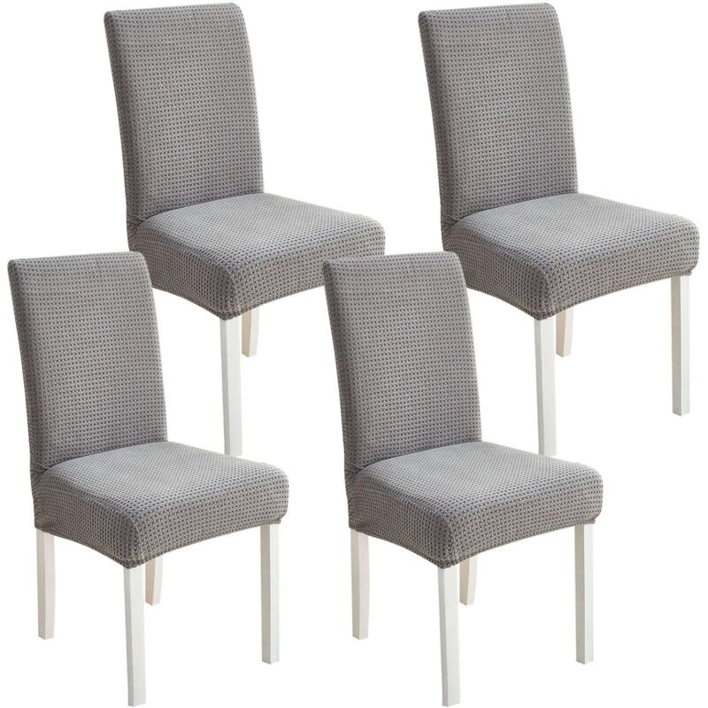 Stuhlhussen,4er-Pack Stretch-Stuhlhussen Universelle Passform,Dicker, Elastischer Stuhlbezug,Schmutzabweisend,Grau