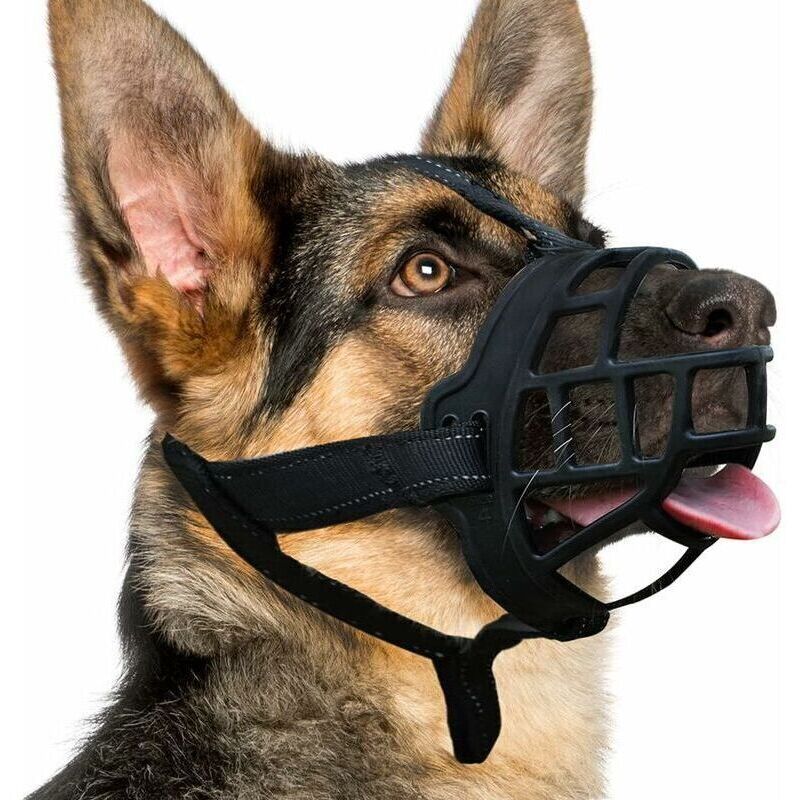 Hundemaulkorb, Silikonmaulkorb für kleine, mittlere und große Hunde, weicher Käfigmaulkorb, der das Kauen verhindert und das Hecheln beim Trinken