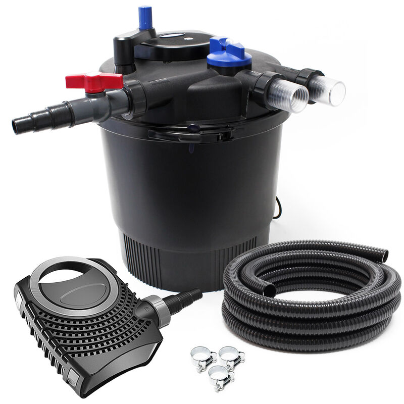 SunSun Komplettset: CPF-20000 Teichdruckfilter bis 10000 L mit 11 Watt UV-C Teichklärer, NEO12000 SuperECO Teichpumpe 12000l/h 100W, 10m