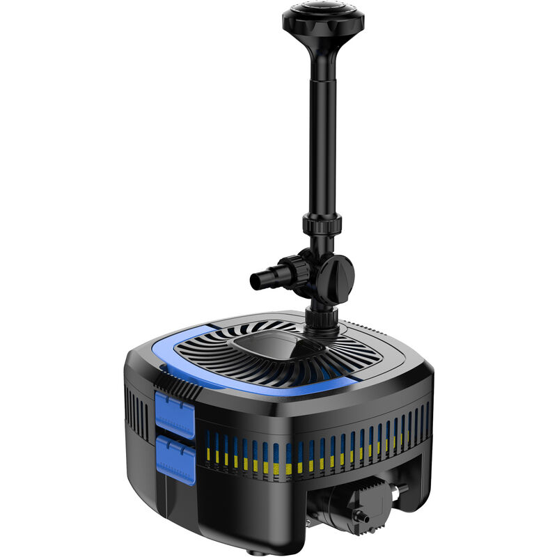 SunSun CUF-2800 Springbrunnenpumpe 3000 l/h / 30 w / 2 m Förderhöhe mit eingebautem 11 w UVC-Teichklärer, energiesparende Teichpumpe, Pumpe mit