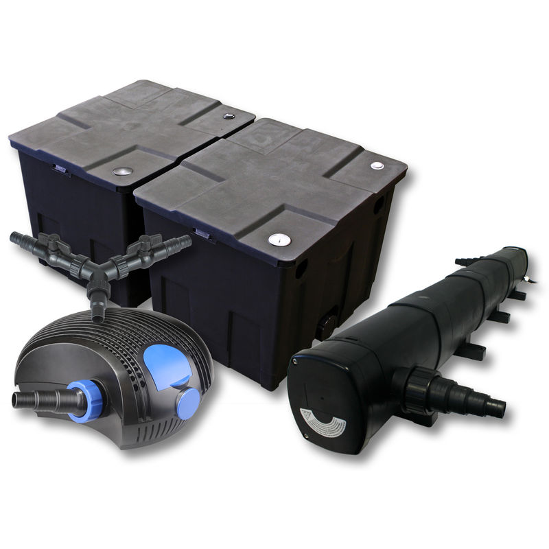 Wiltec - SunSun Komplettset: CBF-350B Teichfilter bis 60000 l Teichfilteranlage als Durchlauffilter, CTF-12000 SuperECO Teichpumpe 12000l/h 100W,