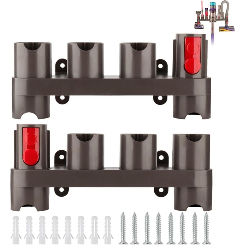 Support mural pour accessoires d'aspirateur Dyson 15 V10 V11 V7 V8 V12, support pour accessoires Dyson (10 emplacements de rangement, lot de 2)