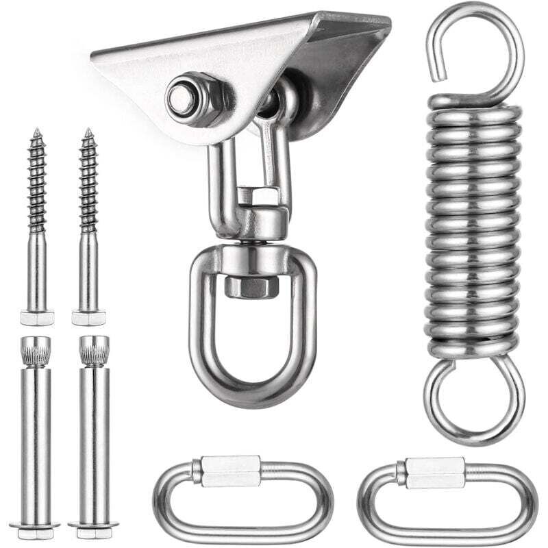 Suspension Hängesessel Set, 360° Deckenhaken Drehbarer Deckenhaken, Edelstahl Boxsackhaken, Deckenhalterung Bis 500kg, für Hängematte, Yoga, Boxsack