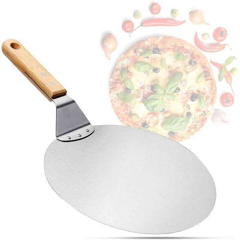Svendita: pala per pizza in acciaio inox con manico in legno, spingi pizza per pietra per pizza, spingi pane, pala per dolci, pala per pizza