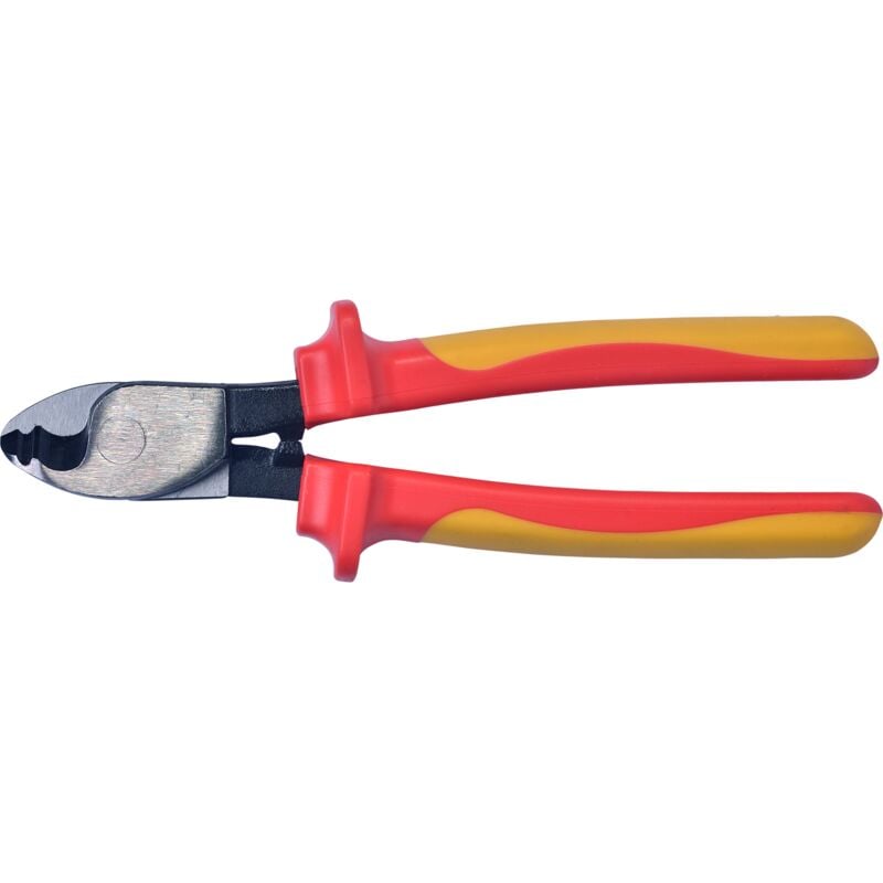 SW-Stahl 41912L VDE Kabelschere 200 mm I Kabelschere 1000V Werkzeug I nach DIN EN/IEC 60900 I 2-Komponenten-Griff Werkzeug Kabelschneider I