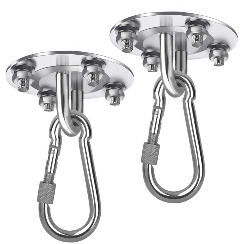 SWANEW 2x Deckenhaken Aufhängung Schwerlast Deckenhaken für etonholz-Sets, Yoga-Boxsack, Hängematte, Hängesitz Hängesessel aus Edelstahl mit