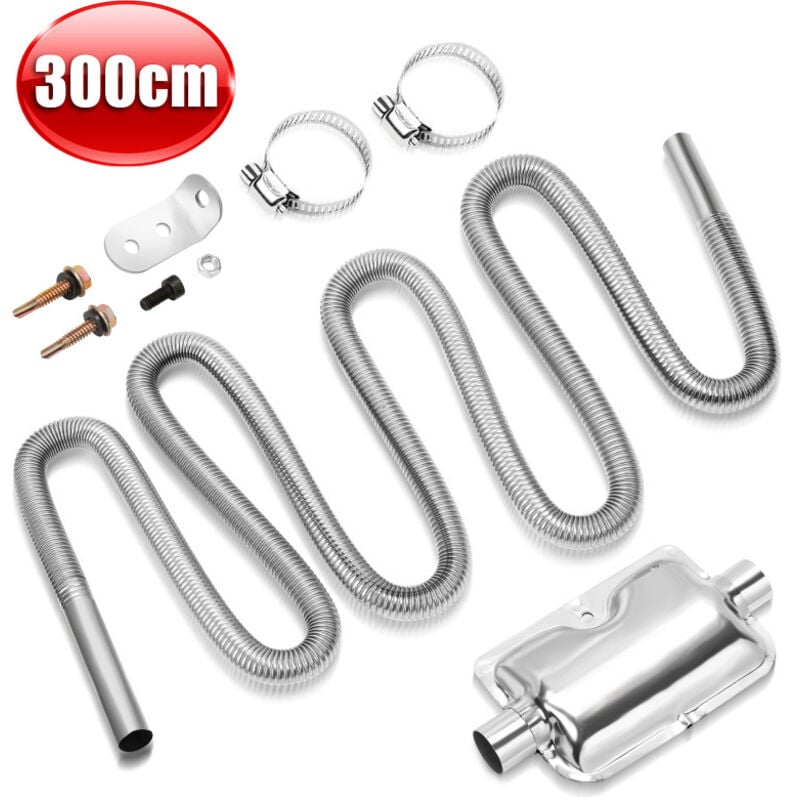 SWANEW Abgasschlauch Edelstahl Auspuffrohr 25mm Gas-Entlüftungsschlauch Auto Heizung Edelstahl Abgasrohr Standheizung Kraftstofftank Abgasrohr Für