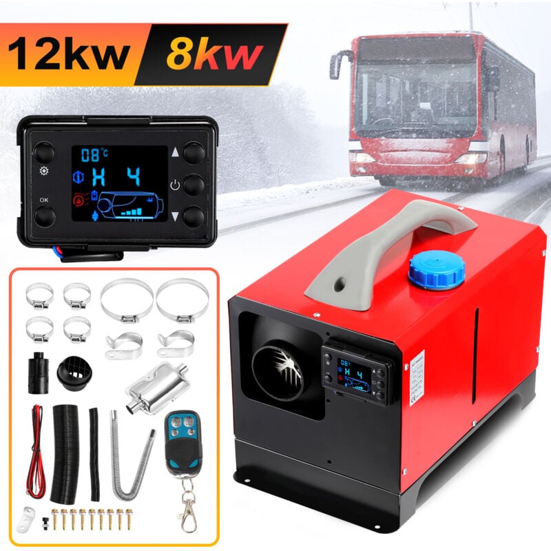 Diesel Standheizung 8 kW 12 v mit LCD-Schalterdisplay und Fernbedienung, Schnelles Aufheizen, für Wohnmobil, Garage, lkw - Swanew