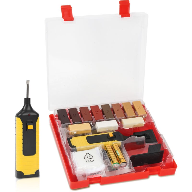 SWANEW Holz Reparatur Set für Laminat und Parkett mit 11 Farben Hartwachsstangen Parkett Fliesenreparaturset Sonstige Handwerkzeuge