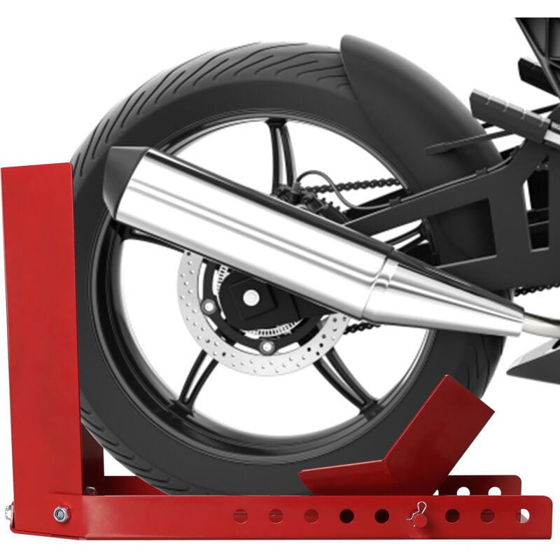 Swanew - Motorradständer 9 Löcher , Mobile Motorrad Ständer aus Stahl Radwippe Motorradwippe Motorrad Radklemme (1 Stück)