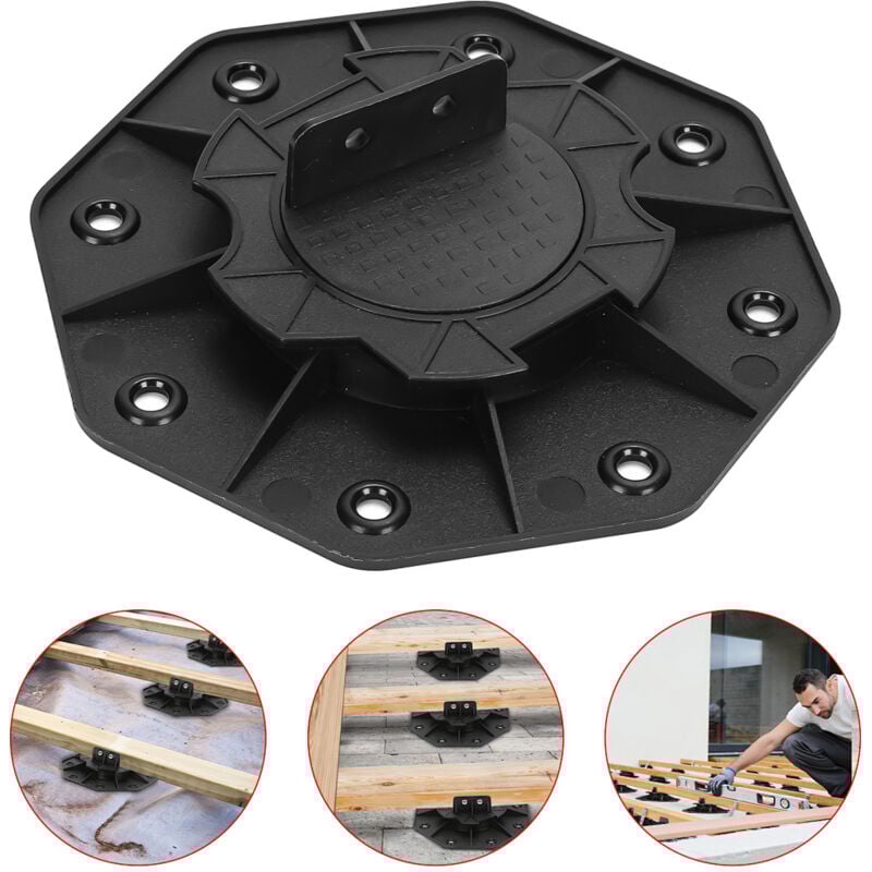 SWANEW Stelzlager 30 Stück höhenverstellbar 18MM-30MM für Terrassendielen aussen Kunststoff Stellfuss Terrasse Alu & Holz Terrassenlager verstellbar