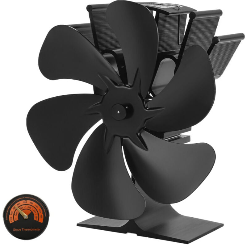 Swanew - Stromloser Kaminofen Ventilator Sonstiges Kaminzubehör für Holzbrenner/Kamin Gebläse mit Thermometer