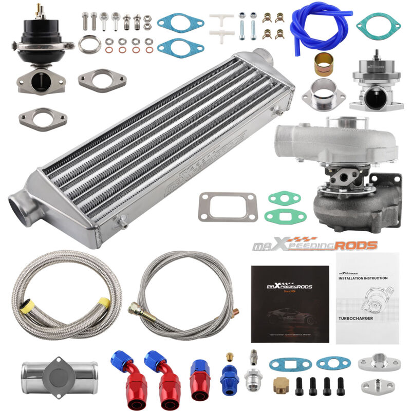 Maxpeedingrods - T3 T4 T04E Universal Turbolader Kit Wastegate Intercooler Bov Turbo 1.5L-3.0L