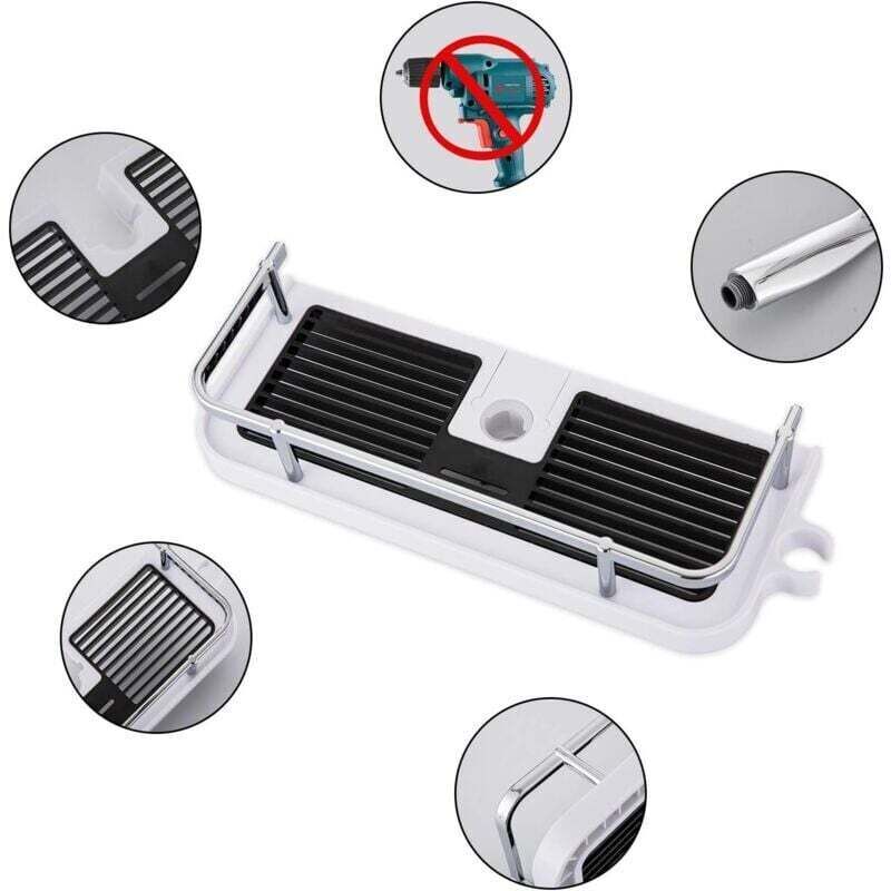 Tablett für die Dusche im Badezimmer, Halterung für die Dusche hängend, Tagère für die Dusche, es ist nicht nötig, die Stange der Dusche mit Boucle