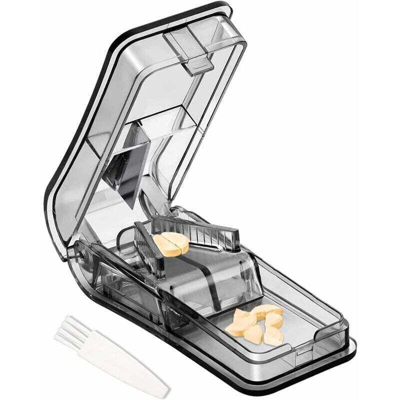 Tablettenteiler für kleine und große Tabletten, Tablettentrenner mit Klinge zum Halbieren Ihrer Tabletten und zum Mitnehmen Ihrer Medikamente