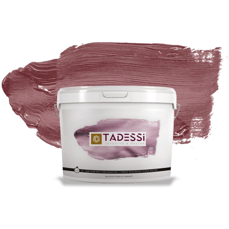 TADESSI Color Vista Wandfarbe Rot - Bordeaux Cherry Rot - Matte Dispersionsfarbe - Innenfarbe für Wand und Decke