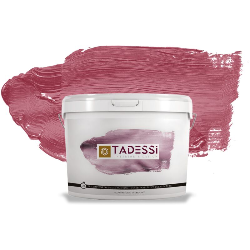 TADESSI Color Vista Wandfarbe Pink - Brombeer Cherry Rot - Matte Dispersionsfarbe - Innenfarbe für Wand und Decke