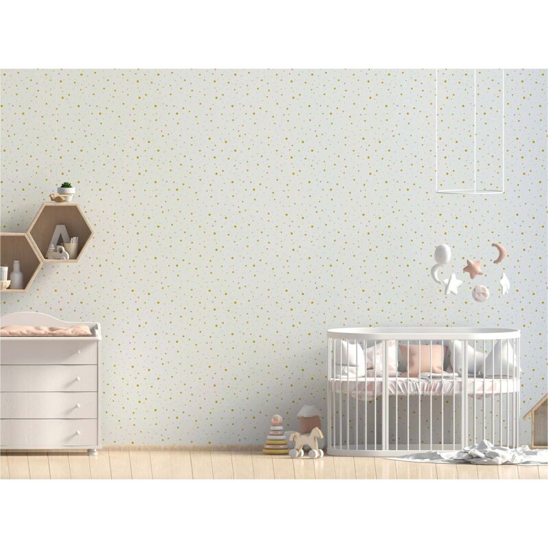 Tadessi - Tapete Kinderzimmer M1-No.130 Vliestapete Weiß Tapete mit Punkten Jungenzimmer Mädchenzimmer