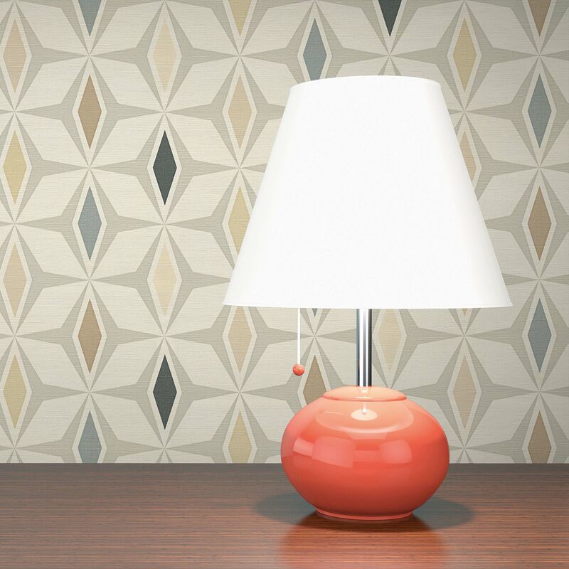 TADESSI Tapete Retro Roberto M1-No.34 Vliestapete Grau Braun Geometrische Tapete Grafik Wohnzimmer Schlafzimmer Küche