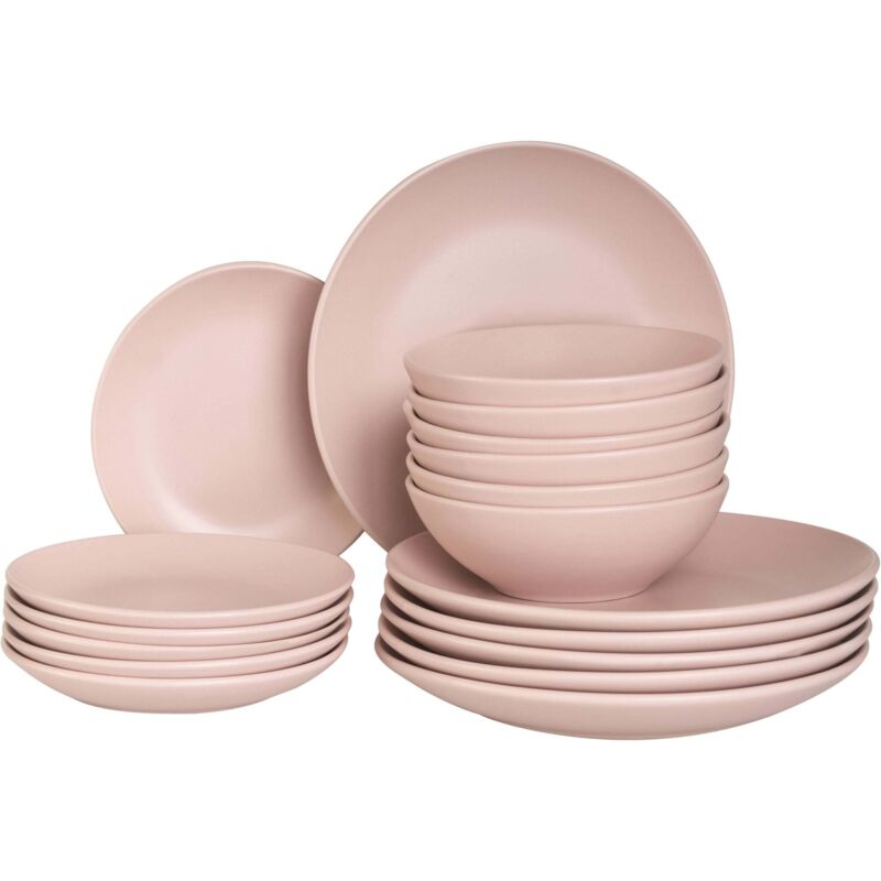 Tafelservice 18-teilig VIVANI Steinzeug Rosa