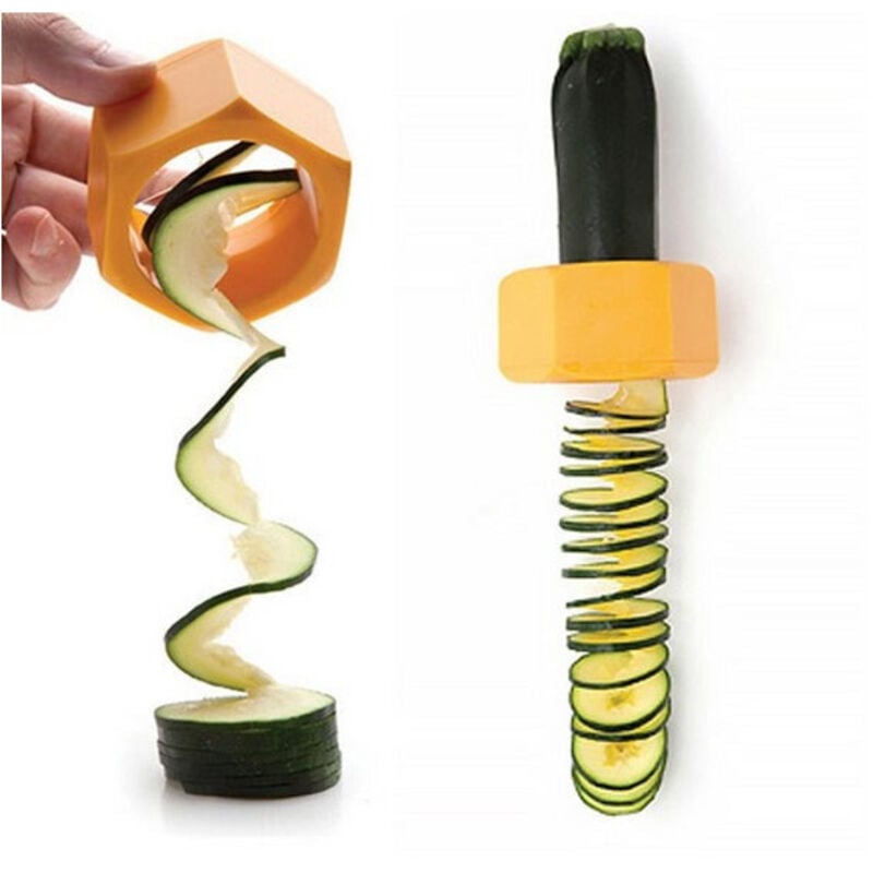 Trade Shop Traesio - Trade Shop - zucchini und gemüse in einer spiralförmigen form schneiden in der form eines würfels tempera gemüse -