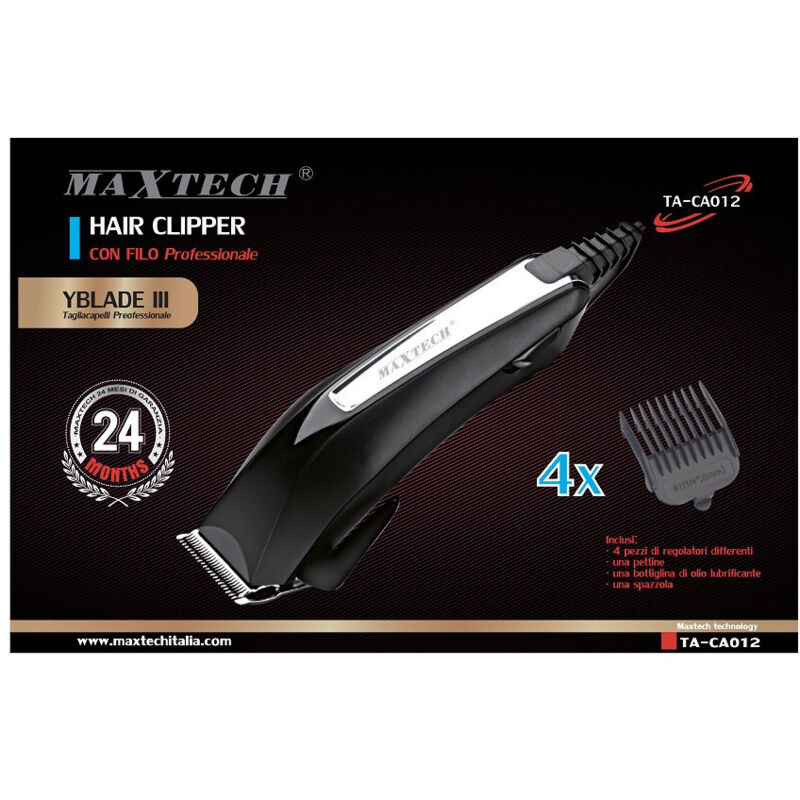 Maxtech - Trade Shop - einstellbarer kabelgebundener haarschneider für männer mit 4-FACH-BÜRSTE TA-CA012 -