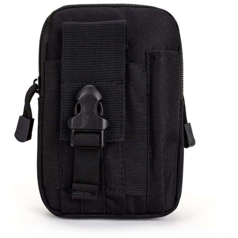 Taktische Hüfttasche, multifunktional, Molle, EDC, für Mobiltelefon, Wandern, Reisen und Outdoor-Sport (Schwarz).