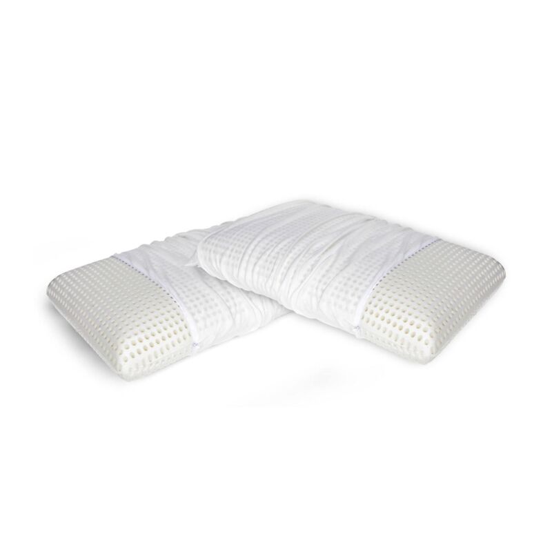 Talamo Italia Talamo Italia 2er-Set Kissen für das Bett, 100% Made in Italy, Abnehmbares 'Seifen'-Kissen aus perforiertem Memory-Schaum, hypoallergen