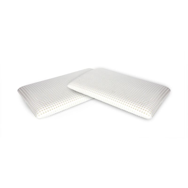 Talamo Italia - 2er-Set Kissen für das Bett, 100% Made in Italy, Ergonomisches 'Seifen'-Kissen aus perforiertem Memory-Schaum, hypoallergen und