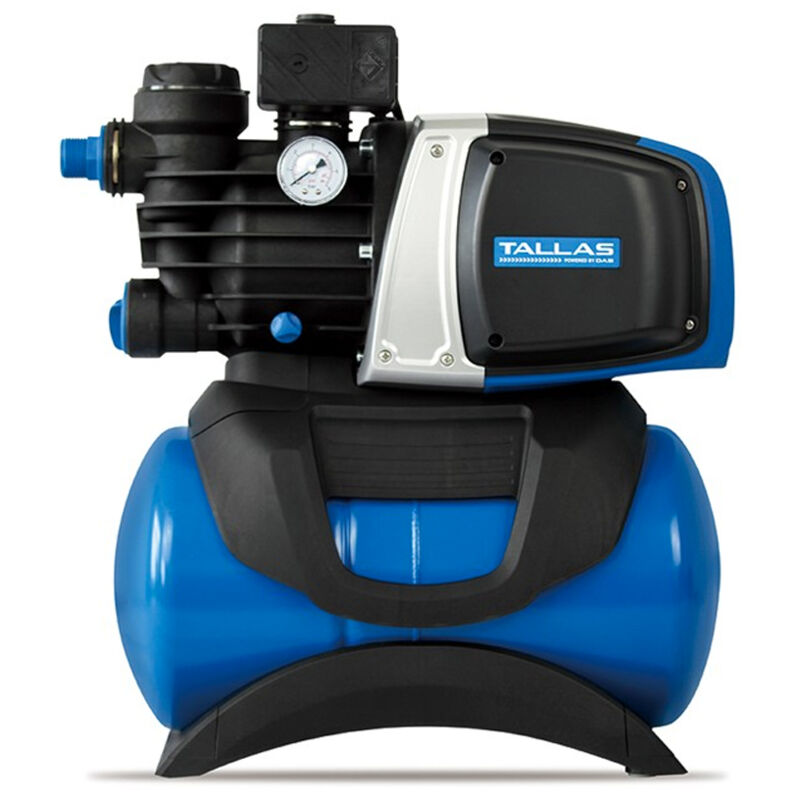 Tallas D-BOOST 1100 Hauswasserwerk - 3.750 L/Std. - 1100W - Förderhöhe 45 m - Automatische Ein- / Ausschaltung - Inkl. Wasserfilter - Gartenpumpe