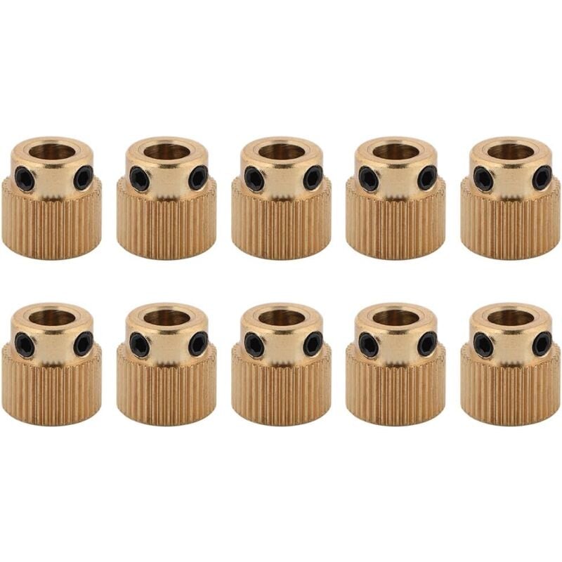 10-teiliges Messing-Extruderrad, 40 Zähne, Messing-Extruderrad für CR-10.CR-10S, Ender 3 Extruder, Ender 3 Pro, MK7 MK8 (40 Zähne)
