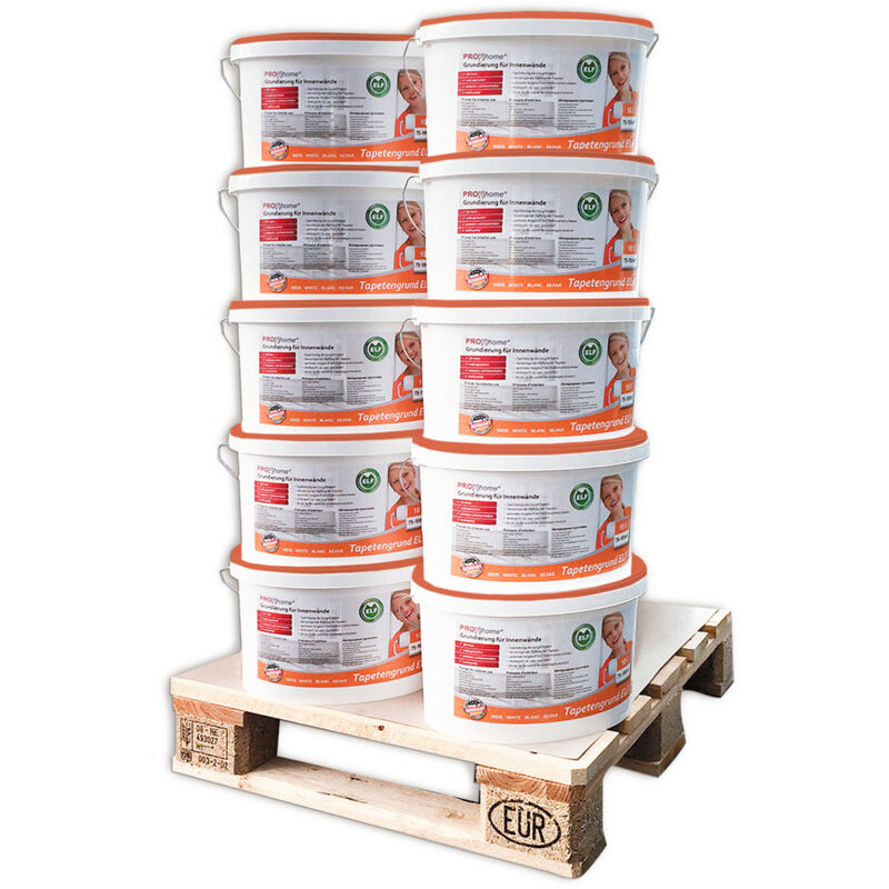 E-delux - Tapetengrund elf profhome 300-21-10 Grundierung für Innenwände Tapeten Tapeziergrund weiß 100 l für max. 1000 qm