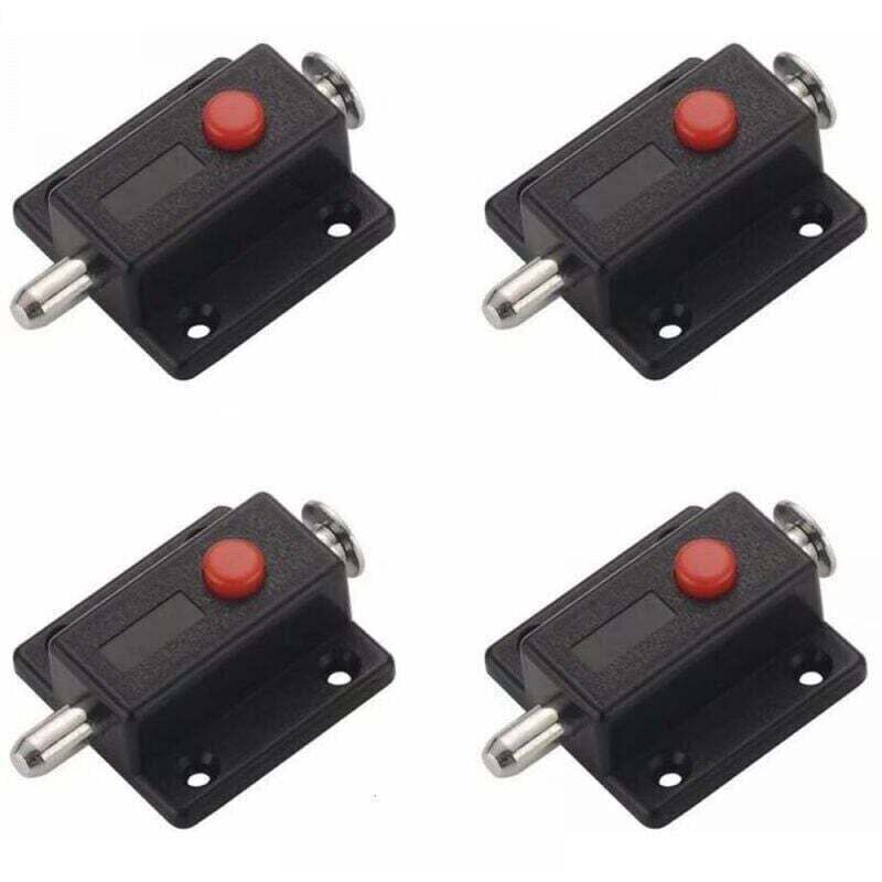 Targette-Schloss, automatischer Sicherheits-Schieberiegel mit Federknopf für Schrank-, Innen- und Außentürriegel, Fenster, Kleiderschränke,