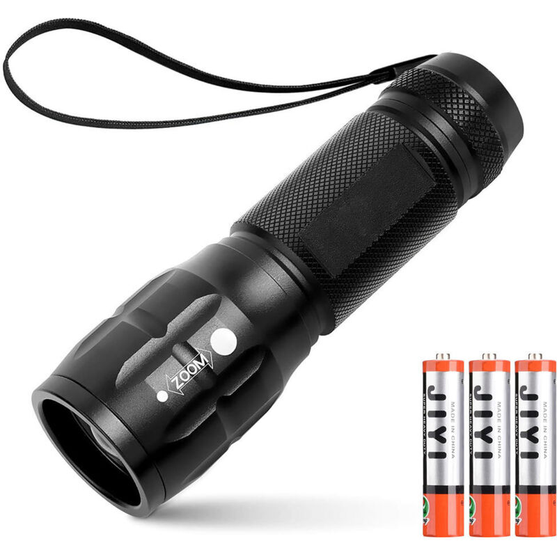 Jalleria - Taschenlampe, kleine Taschenlampe, wasserdicht, Taschenlampe für den Außenbereich mit einstellbarem Fokus, Notfall-Taschenlampe,