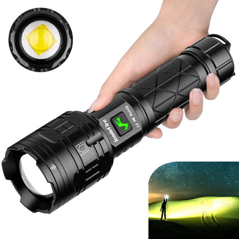 Lampe torche,Lampe de poche LED forte lumière USB rechargeable zoom camping lampe de poche portable