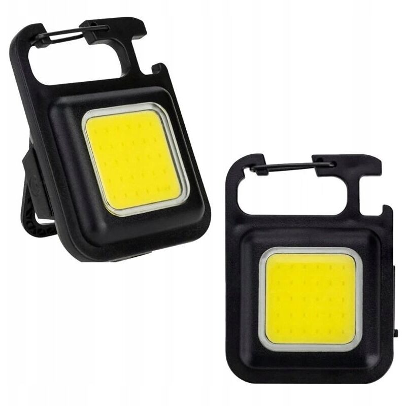 Taschenlampe Schlüsselanhänger LED Mini USB Schlüsselanhänger Schlüsselanhänger Akku Flaschenöffner schwarz