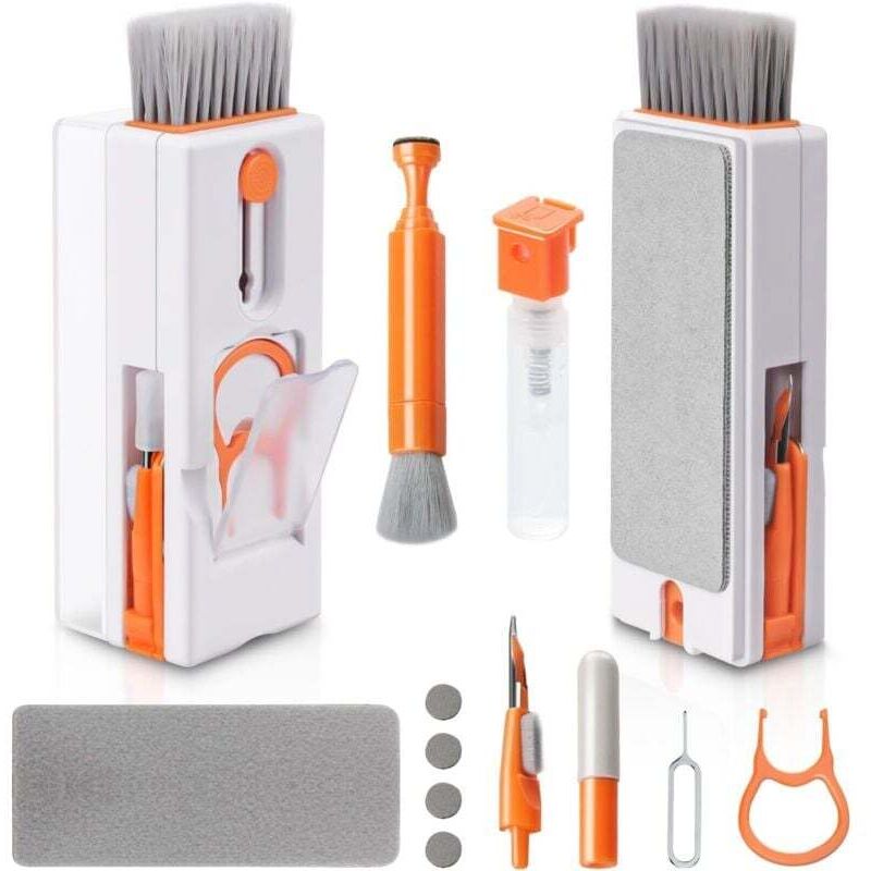 Tastaturreinigungsset, 11-in-1 Multifunktions-PC-Tastaturreiniger, Tastaturreinigungsbürste, für Tablets, Smartphones, Computer, Kopfhörer, Orange