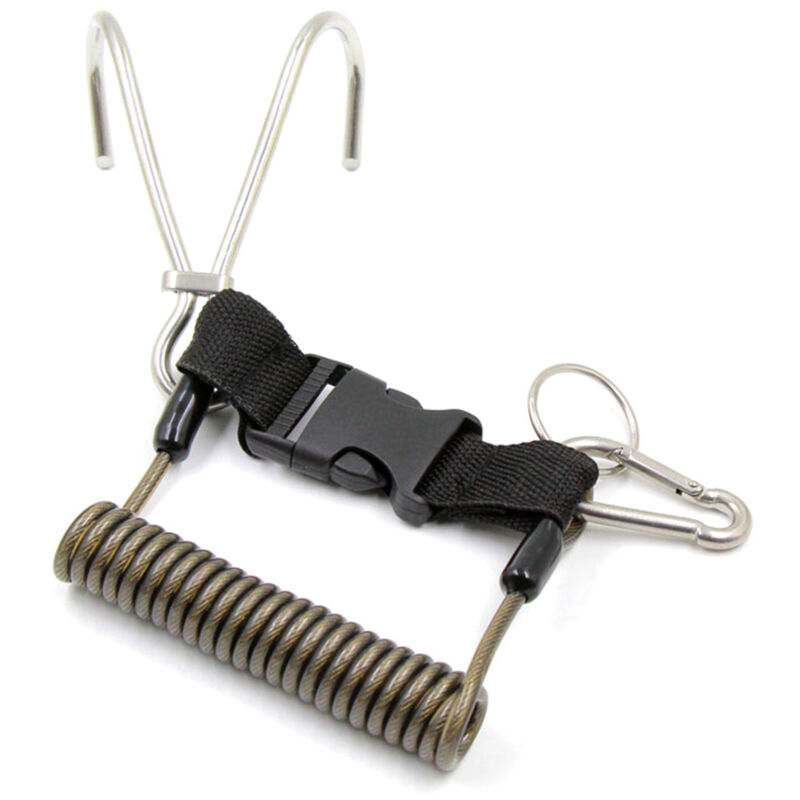 Tauchen Riff Rostfreier Stahl Haken Doppel Tauchen Riff Haken mit Spiral Spule Lanyard Tauchen Sicher ZubehöR