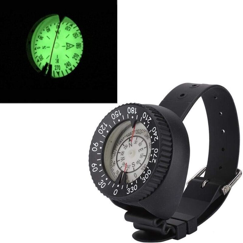 Tauchkompass, Tauchkompass, Tauchkompass und wasserdichte Nachtsicht-Armbanduhr, Tauchkompass und Armband für die Südhalbkugel zum Tauchen