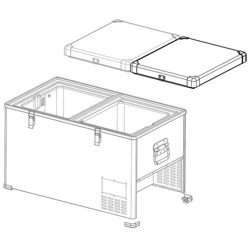 Indelb - tb Double Kateway Cover, Robustes Cover für rechtsöffnende Kühlschränke, gewährleistet sicheren Schutz