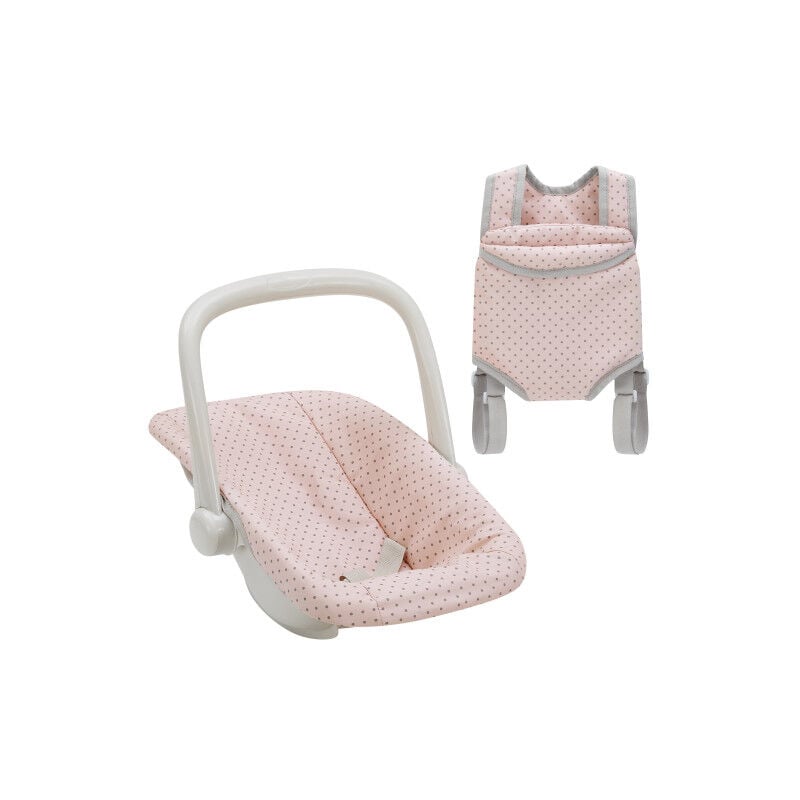 Teamson Kids - Puppen Autositz Set Polka Dot Princess, Tragesitz & Autositz, Pink