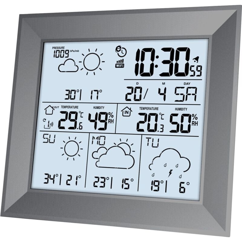 Technoline Wetterstation WD 2000 Direkt Wetter App, weiß tragbare Wetterstation