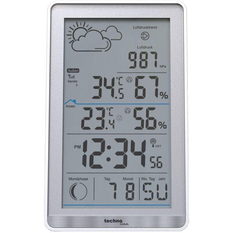Technoline - Wetterstation ws 9218 silber tragbare Wetterstation