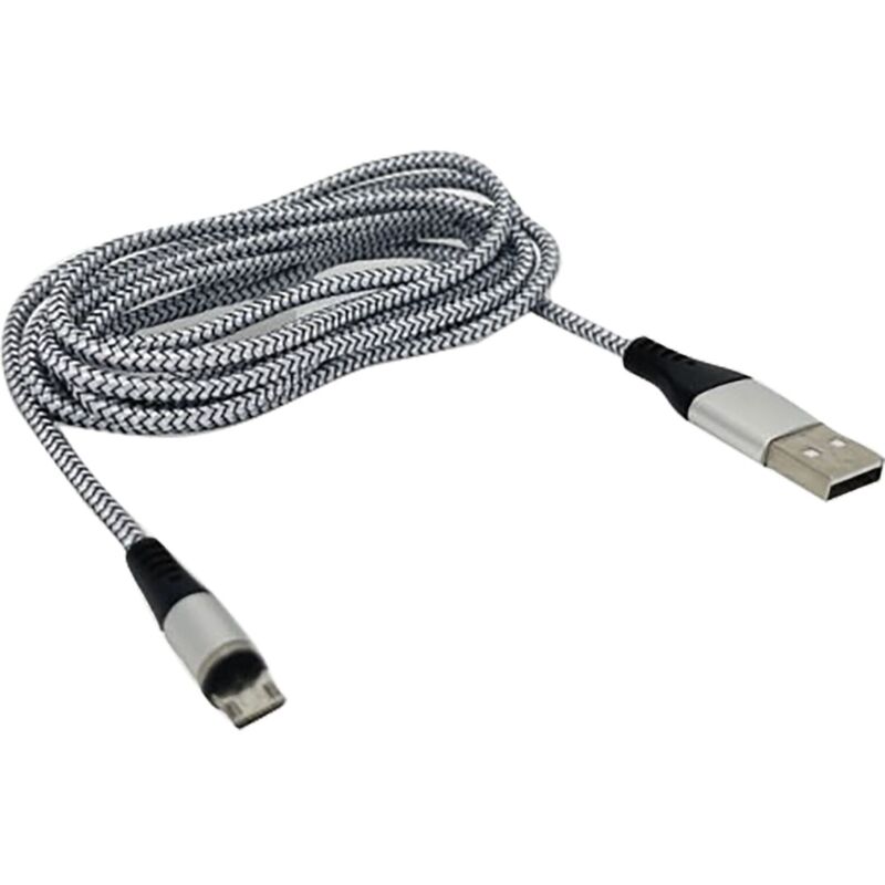 tedee Pro Ladekabel, magnetisch USB-A Micro-USB, Ladekabel Handy Kabel, 360° Verbindung, Nylon grau 2m