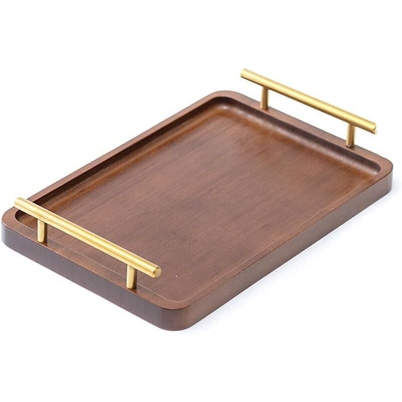 Teetablett aus Holz mit Griff zur Aufbewahrung im Haushalt S,Teetablett aus Holz mit Griff zur Aufbewahrung im Haushalt S