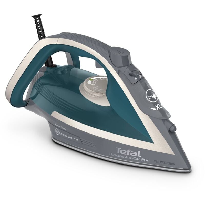 Tefal Ultragliss Plus Anti-Kalk FV 6842, Dampfbügeleisen ,grau/türkis