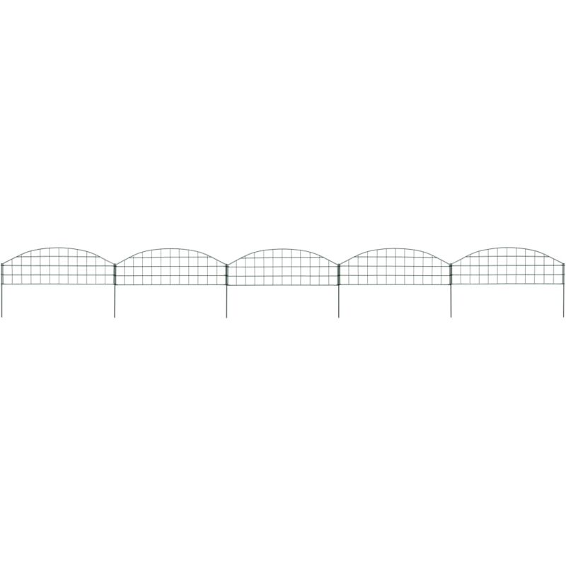 Gartenzaun Set Konvex 77,3x26 cm Grün Vidaxl