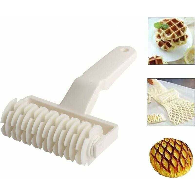 Teigrädchen, Gitter-Nudelholz, Pizza-Gitter-Nudelholz, Kreatives Brotteig-Nudelholz, Backwerkzeug für Kekse und Kuchen, Kunststoff